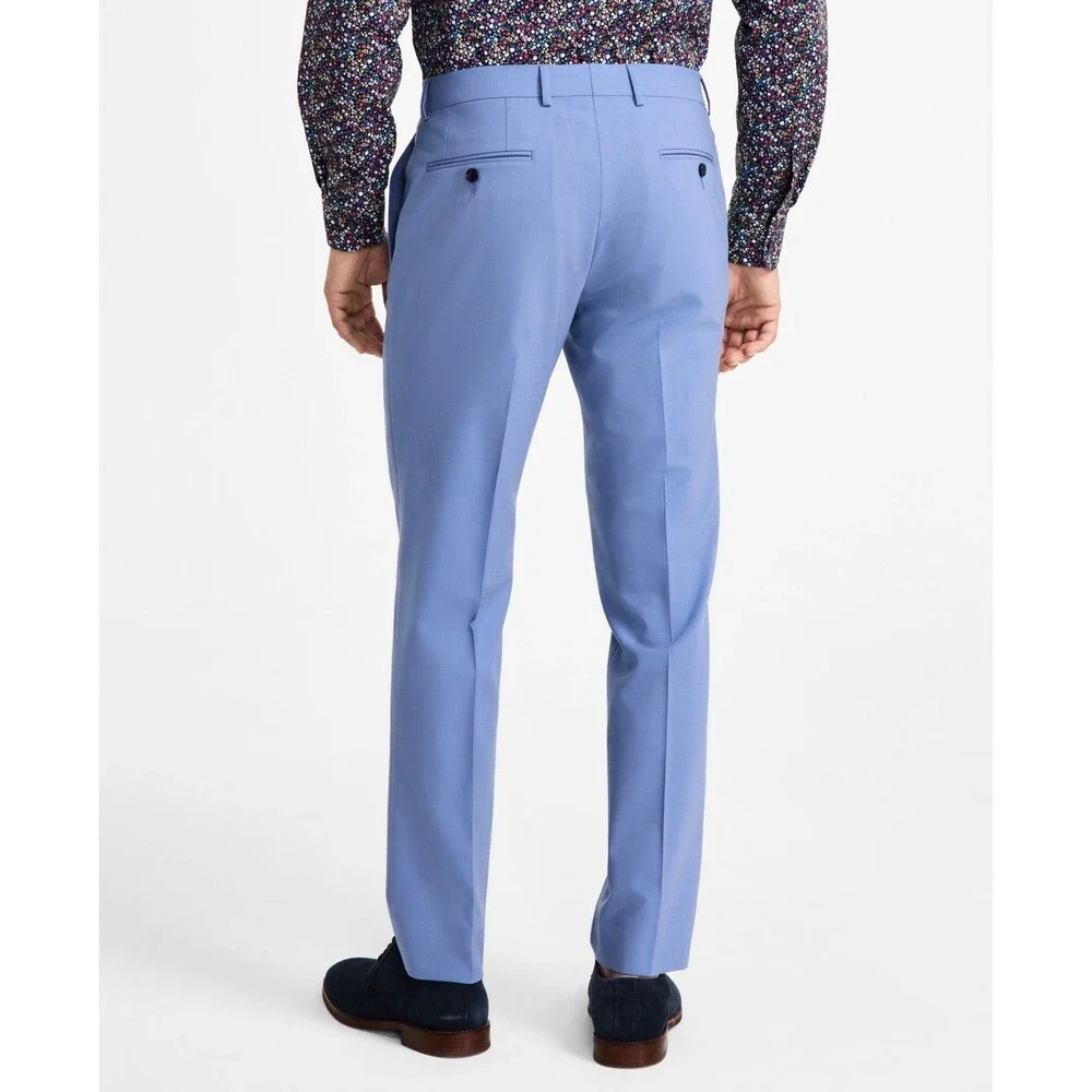 Bar III Wool Blend Slim-Fit Suit Pants Men's 29X30 Light Blue Button Closure